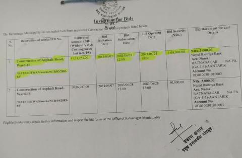 Ashpalt road ward 10 and 16