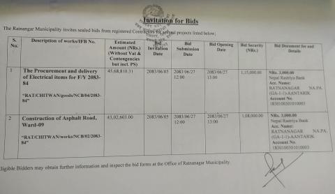 Electrical items and ashpalt road ward 9